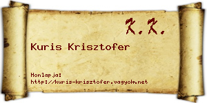 Kuris Krisztofer névjegykártya